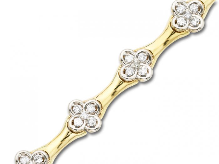 1 ct Diamond Bracelet in 14K Two Tone Gold