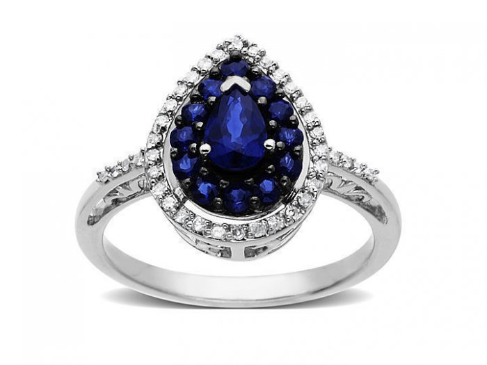 Tanzanite and 1/2 ct Diamond Ring in 14K White Gold